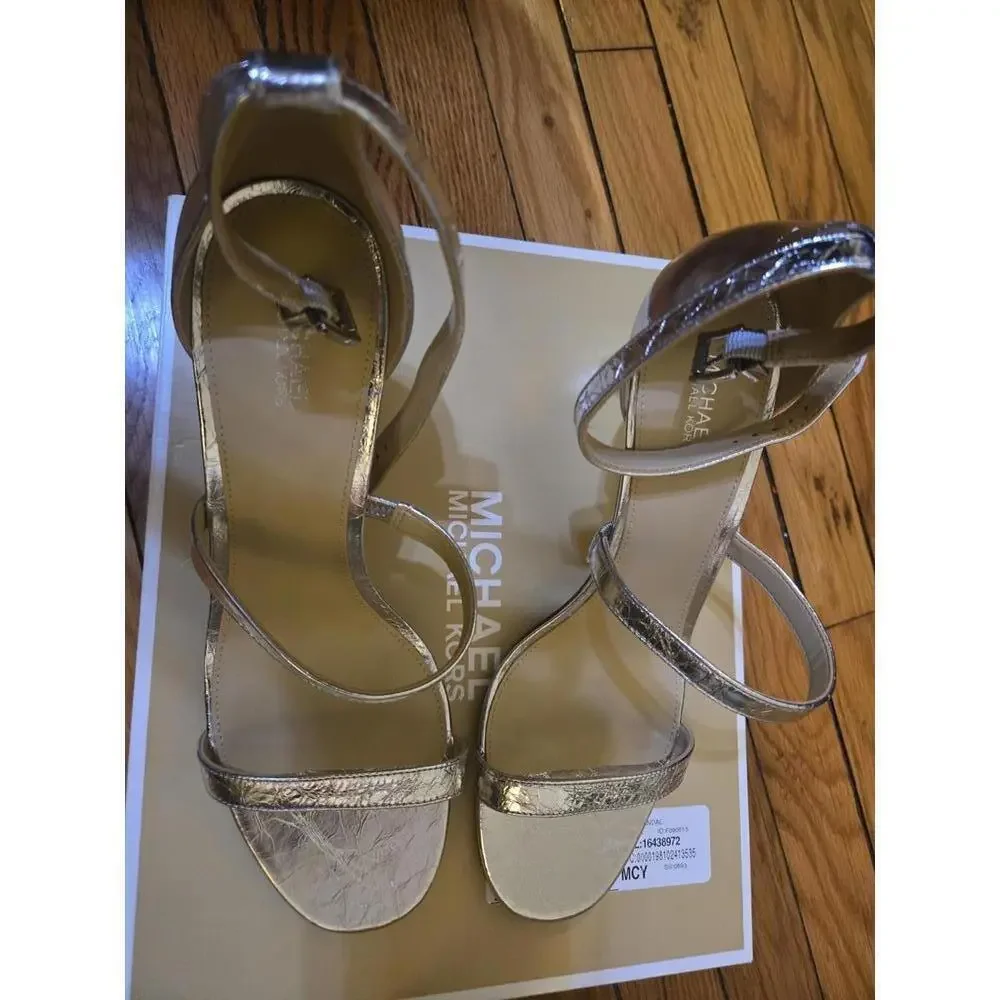 Michael Kors Women's Metallic Strappy High Heel Sandals